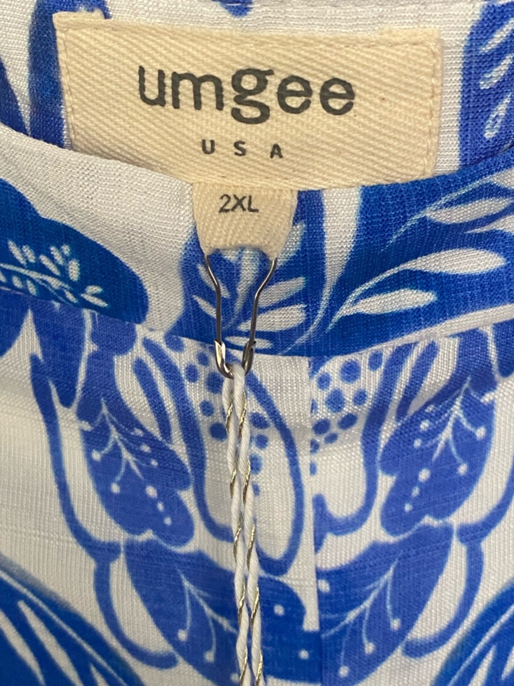 Umgee Blue Floral Flowy Boho Pants Beach Cottagecore Womens Plus Size 2XL NWT - Picture 6 of 8